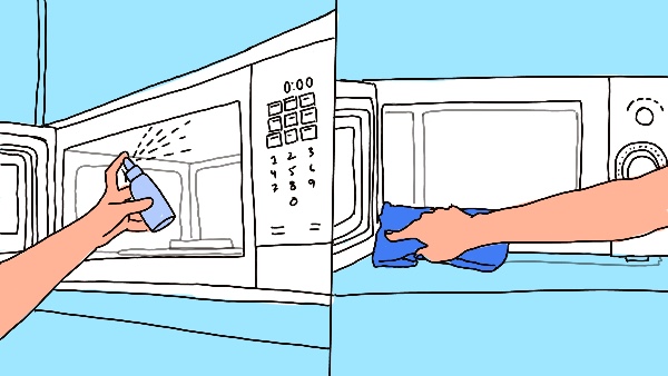 clean your microwave from inside