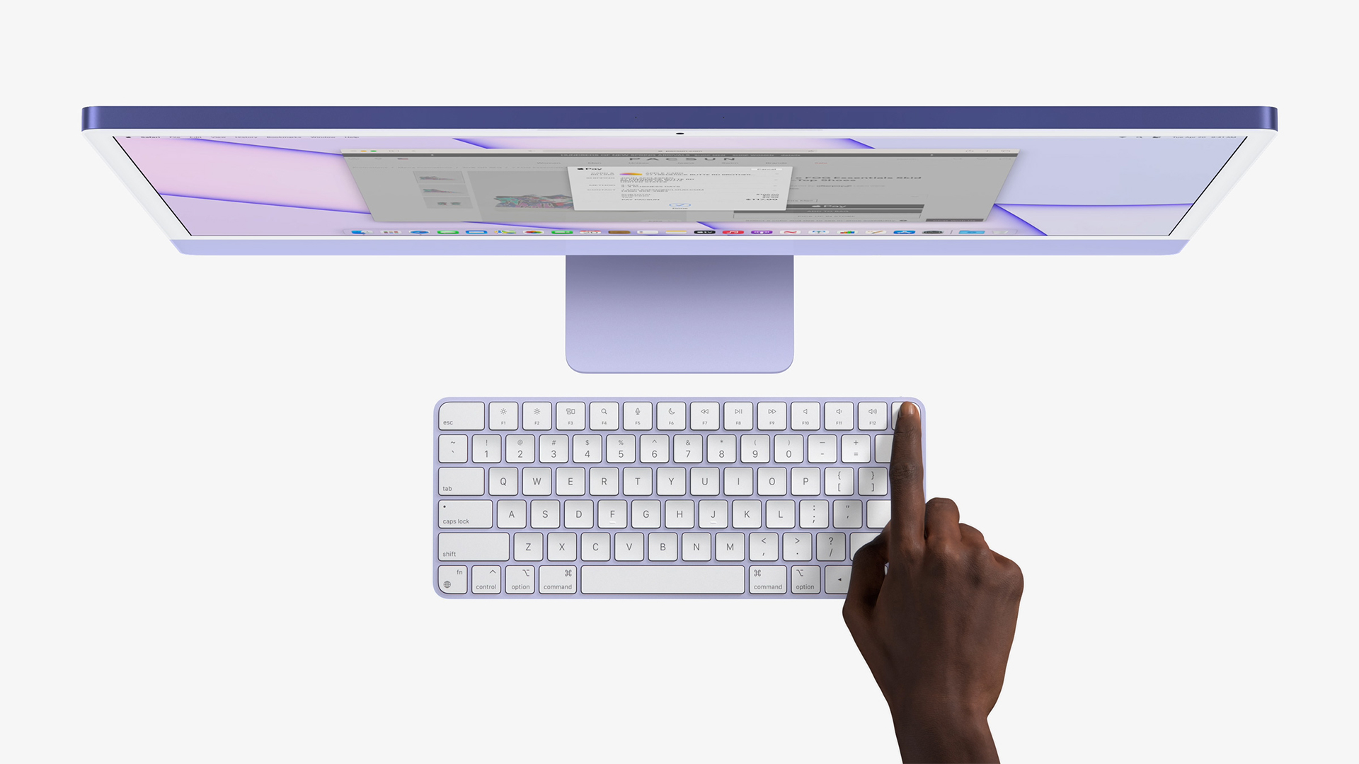 Apple iMac 2021 Purple With Touch ID Magic Keyboard
