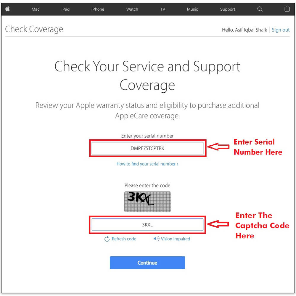 apple warranty check through imei number