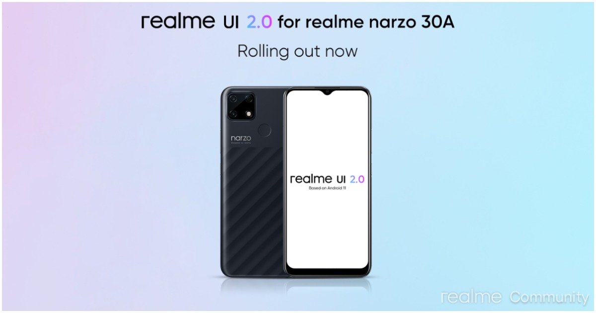 Realme Narzo 30A Android 11 Update Starts Rolling Out