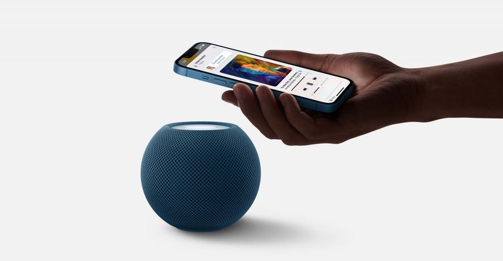 Apple HomePod Mini Blue With Apple iPhone 13 Pro Max Sierra Blue