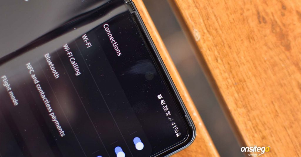 Samsung Galaxy Z Fold 3 Under Display Selfie Camera Black Background