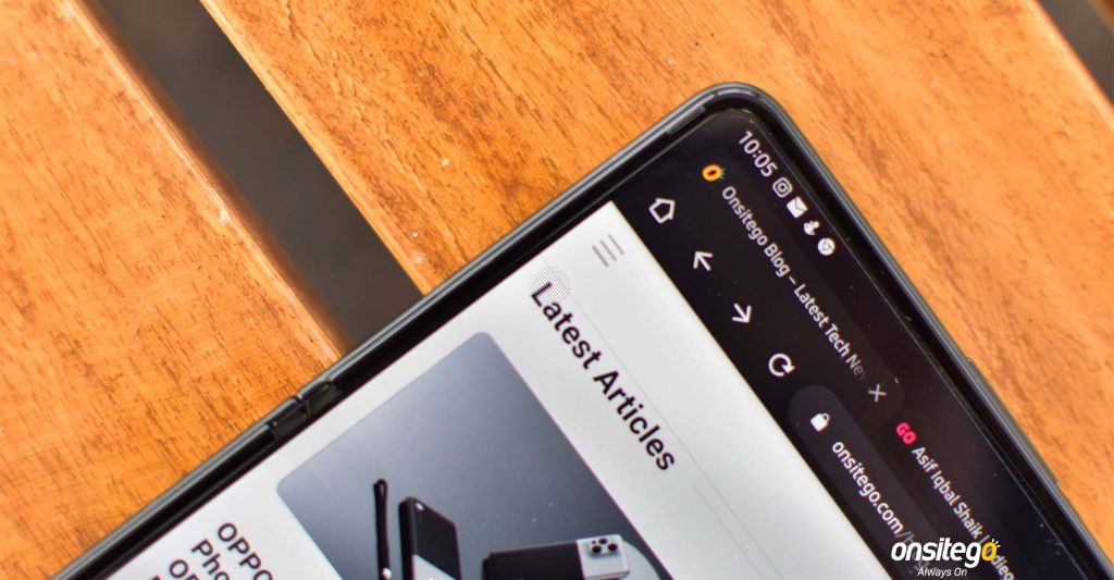Samsung Galaxy Z Fold 3 Under Display Selfie Camera With Text On Top