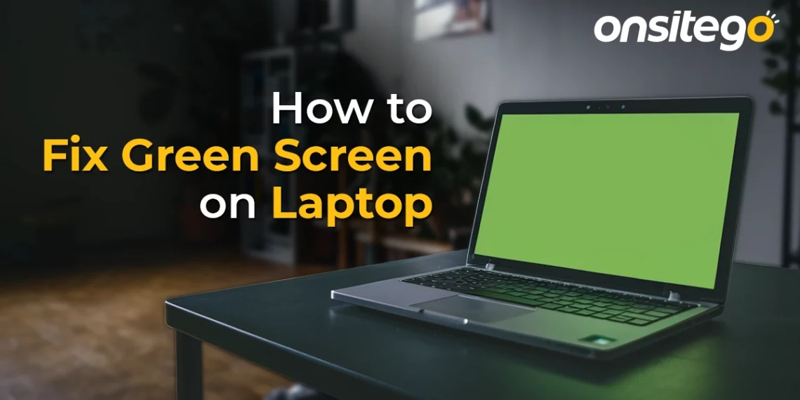 laptop screen green tint